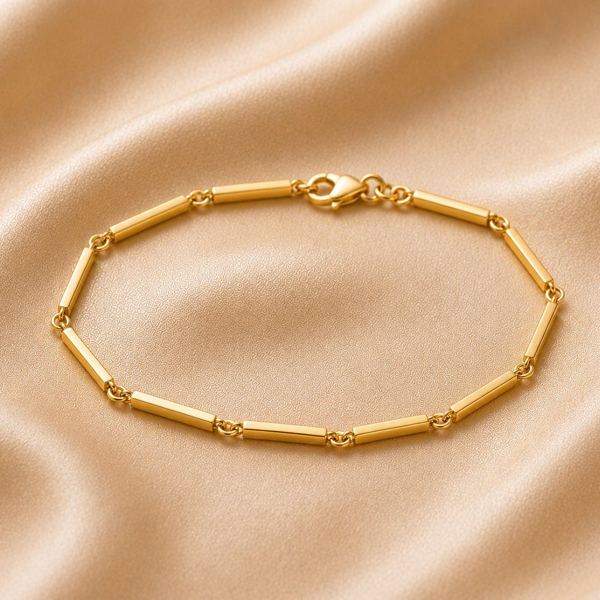 Bar-link gold bracelet