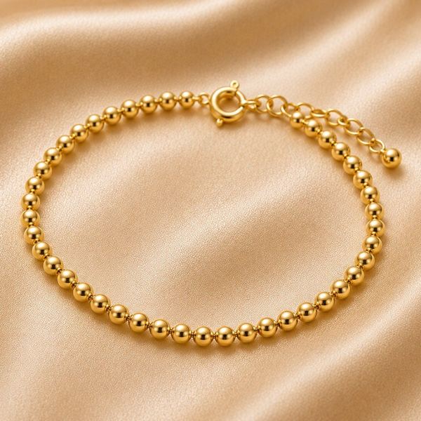 Beaded gold bracelet