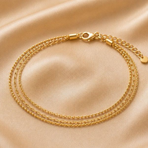 Layered chain bracelet