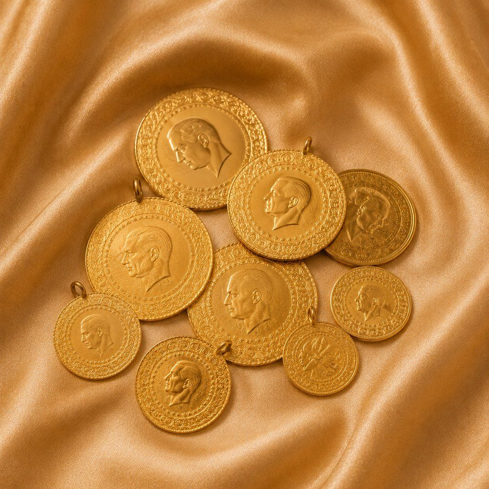 A curated collection of gold coins