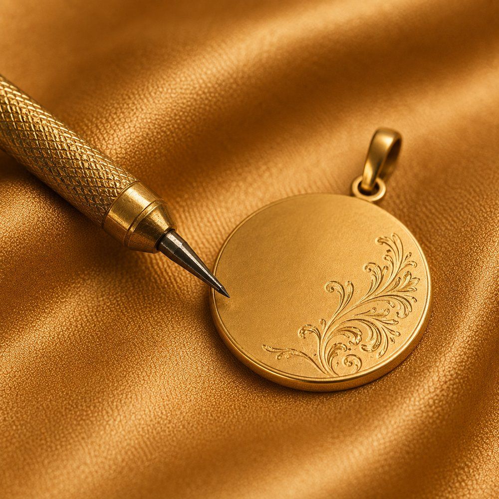 Gold jewelry craftsmanship at a jeweler's bench
