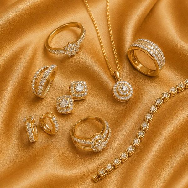 A curated collection of diamond jewelry