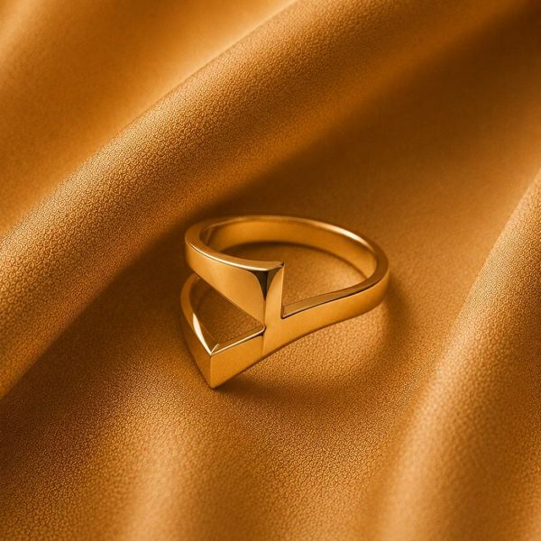 Modern geometric angular gold ring