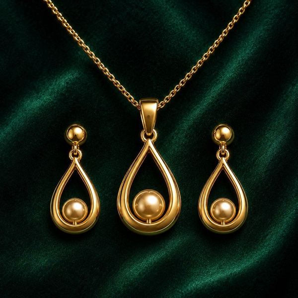 Pearl-accent necklace and earring set